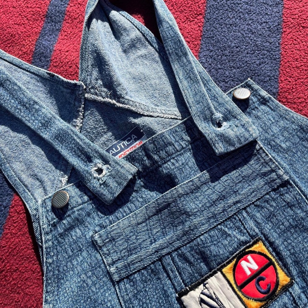 Nautica Denim Overalls with Patch Detail - Light Blue - Picture 7 of 7